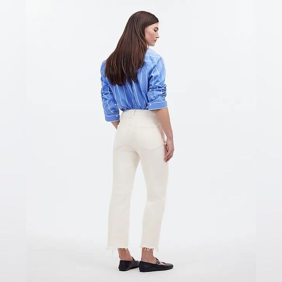 Madewell NWT The 90s Straight Crop Jeans Size 25 in Tile White | High Rise - Picture 4 of 10